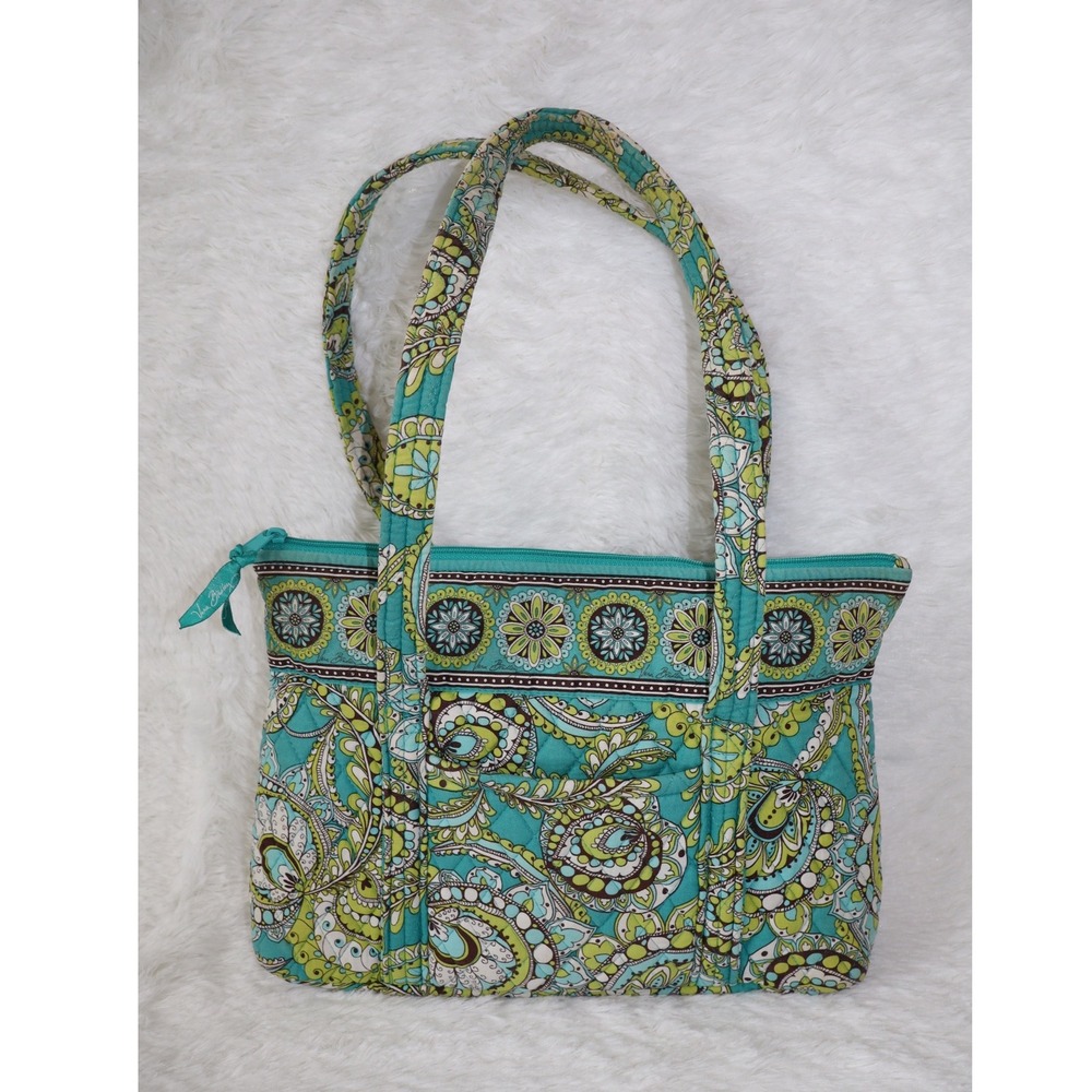 Vera Bradley Peacock Quilted Cotton Tote Shoulder Bag